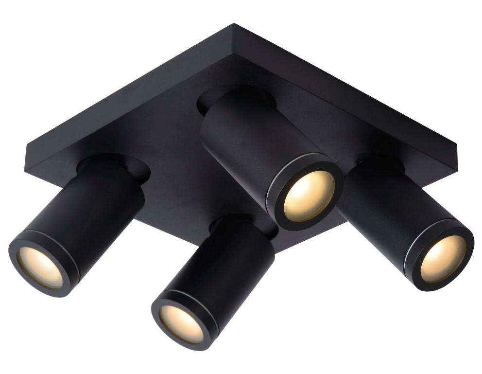 Nowoczesny czarny plafon łazienkowy Taylor 4 z klasą szczelności IP44