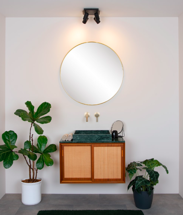 Lennert 4 czarna lampa sufitowa do łazienki z regulowanymi reflektorami IP44