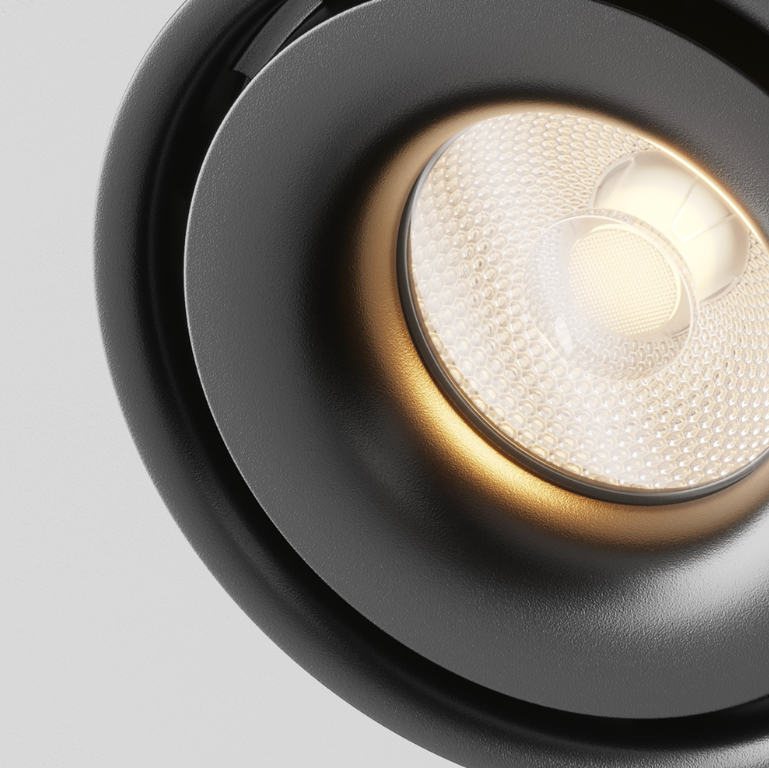 Ruchomy czarny spot sufitowy Yin LED