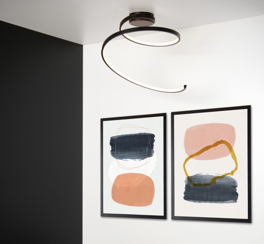 Żyrandol LED Maxence w kolorze czarnym, spiralny kształt