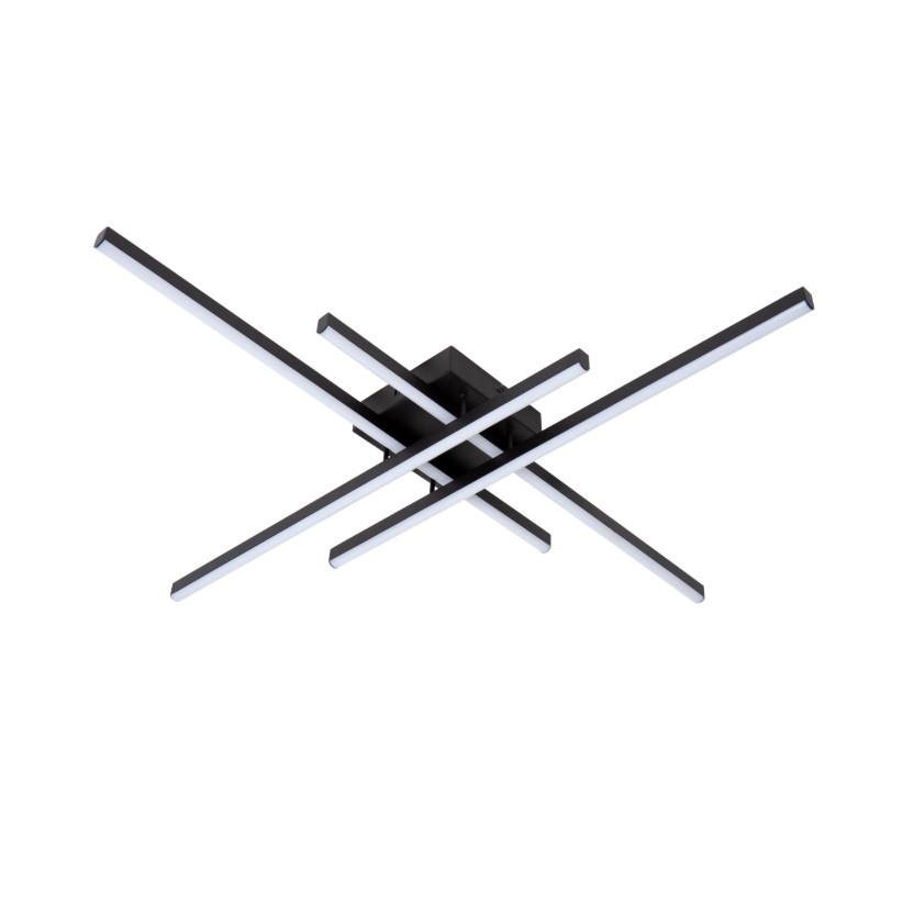 Nowoczesny sufitowy żyrandol LED Novak w kolorze czarnym z możliwością zmiany barwy światła