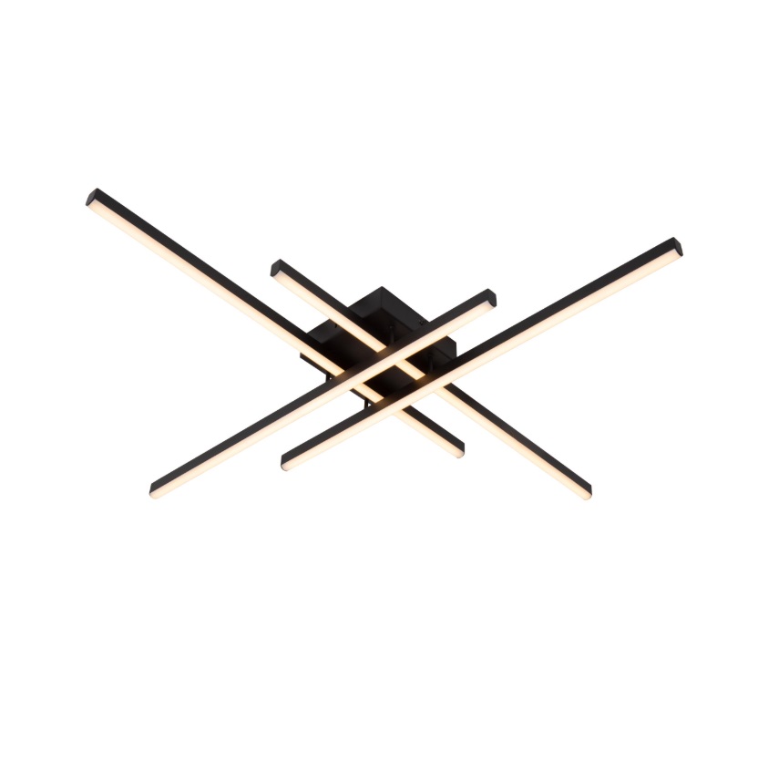 Nowoczesny sufitowy żyrandol LED Novak w kolorze czarnym z możliwością zmiany barwy światła