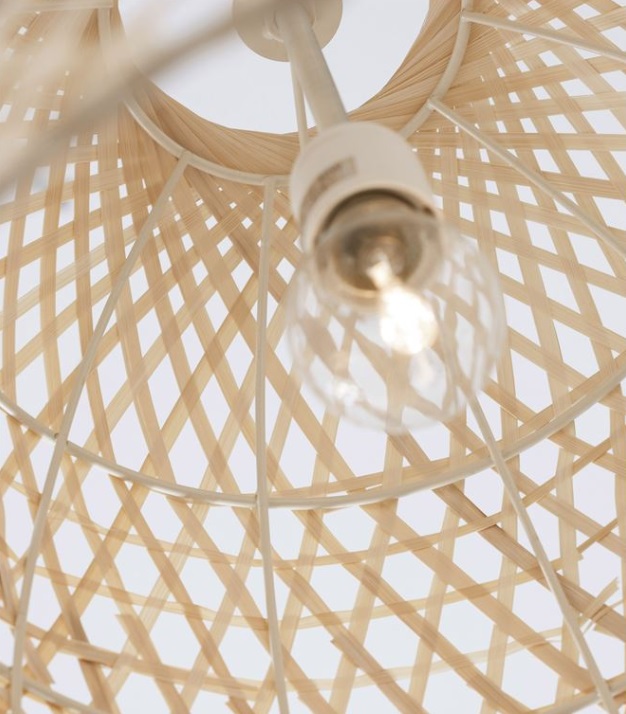 Wisząca lampa Nayora z bambusa w stylu boho – duży rozmiar