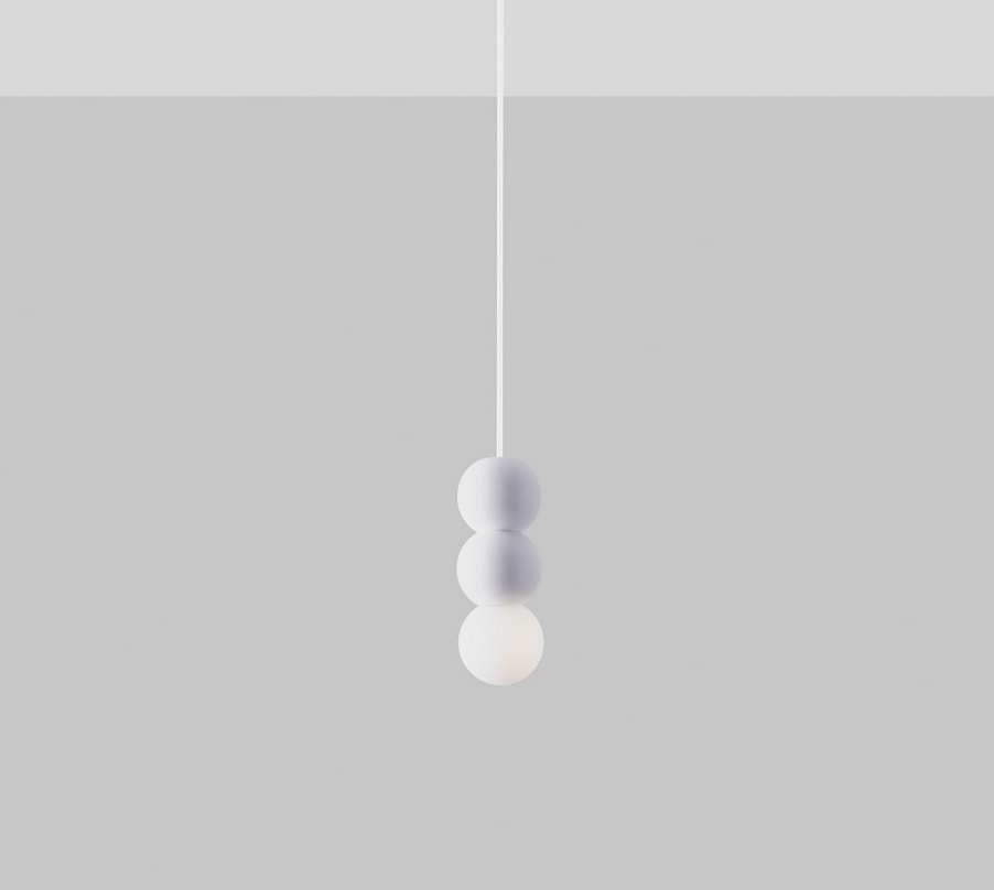 Lampa wisząca StoneBall z dwiema betonowymi kulami – minimalistyczny design