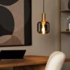 Stylowa lampa wisząca Joanet 16 wykonana z przyciemnianego szkła