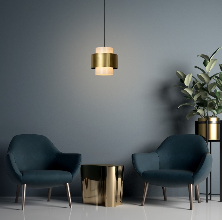 Stylowa lampa sufitowa Firmin 30 z mlecznym kloszem do oświetlenia stołu