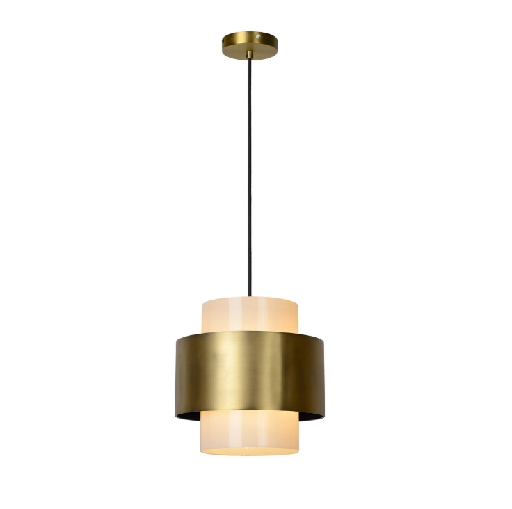 Stylowa lampa sufitowa Firmin 30 z mlecznym kloszem do oświetlenia stołu