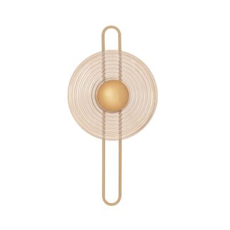 Stylowy kinkiet Calbelle w złoto-bursztynowej odsłonie