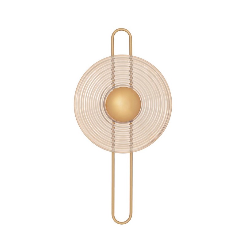 Stylowy kinkiet Calbelle w złoto-bursztynowej odsłonie