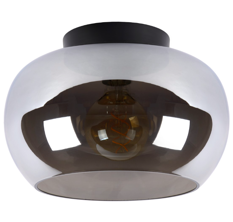 Stylowy plafon Judi ze szkła w kolorze dymionym