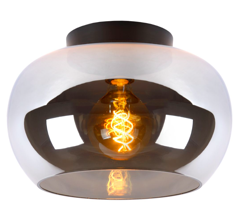 Stylowy plafon Judi ze szkła w kolorze dymionym