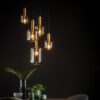 Żyrandol wiszący Joanet 5 z dymionym szkłem – elegancka lampa nad stół
