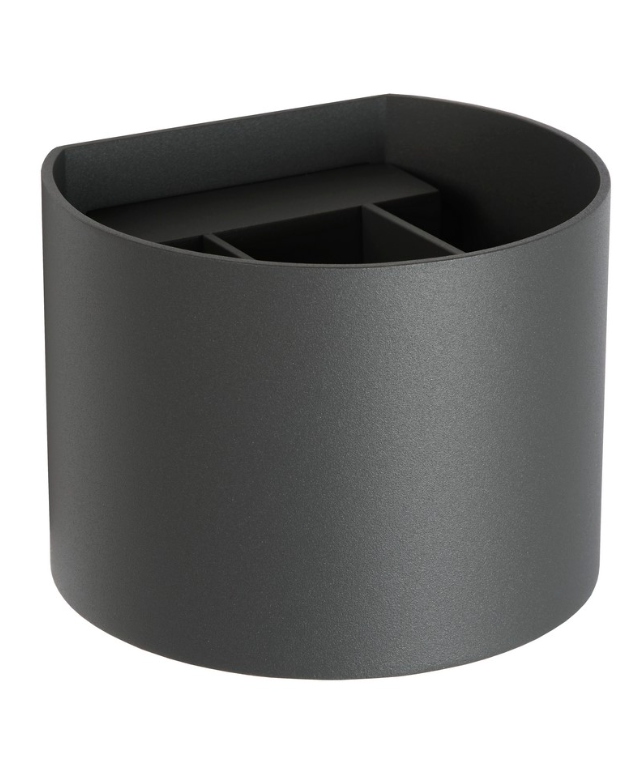 Dekoracyjny kinkiet XIO w kolorze grafitowym – kształt owalny