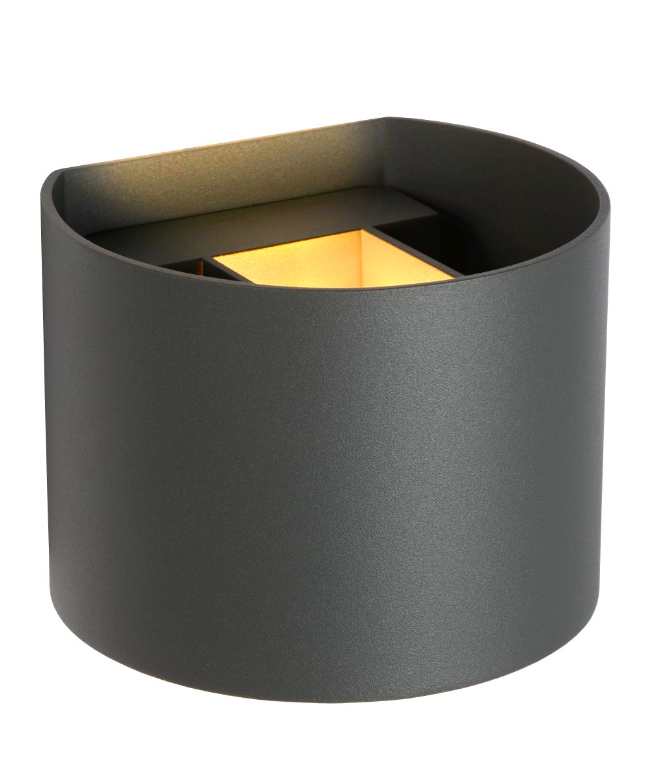 Dekoracyjny kinkiet XIO w kolorze grafitowym, o owalnym kształcie