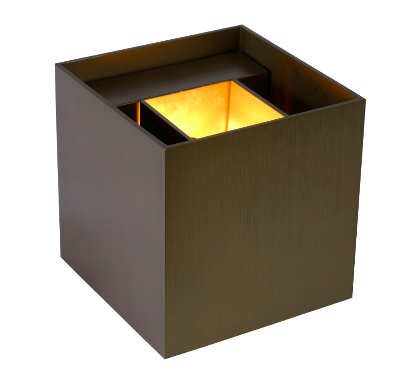 Nowoczesny kinkiet XIO w metalicznym brązie