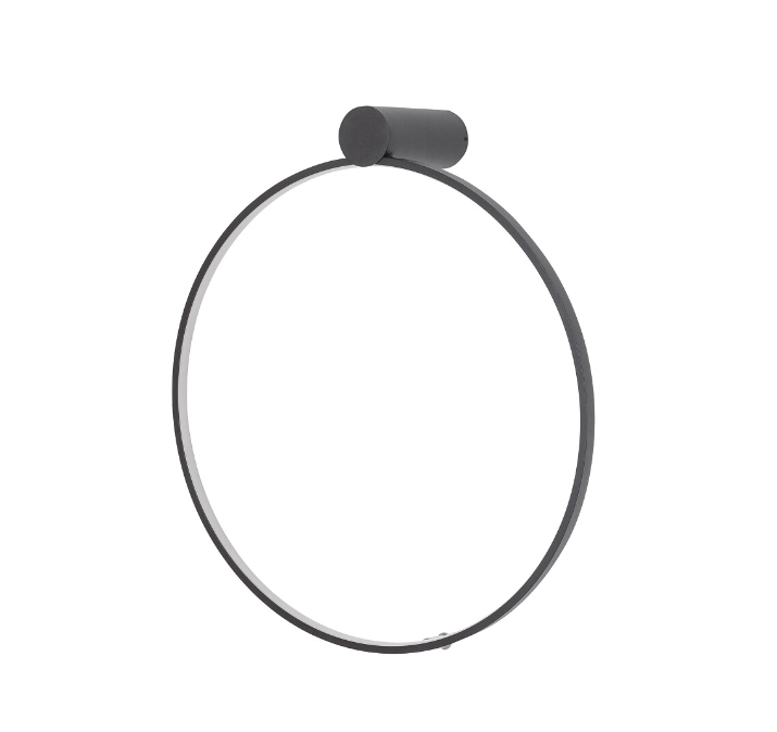 Kinkiet LED Circolo M z czarnym podświetlanym pierścieniem, światło 4000K