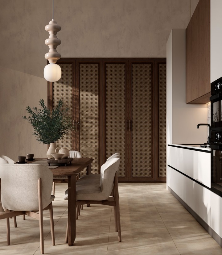 Lampa wisząca Colorella 3 w kremowym odcieniu z beżowej ceramiki