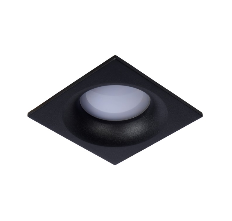 Czarne aluminiowe oczko sufitowe Ziva kwadratowe IP44