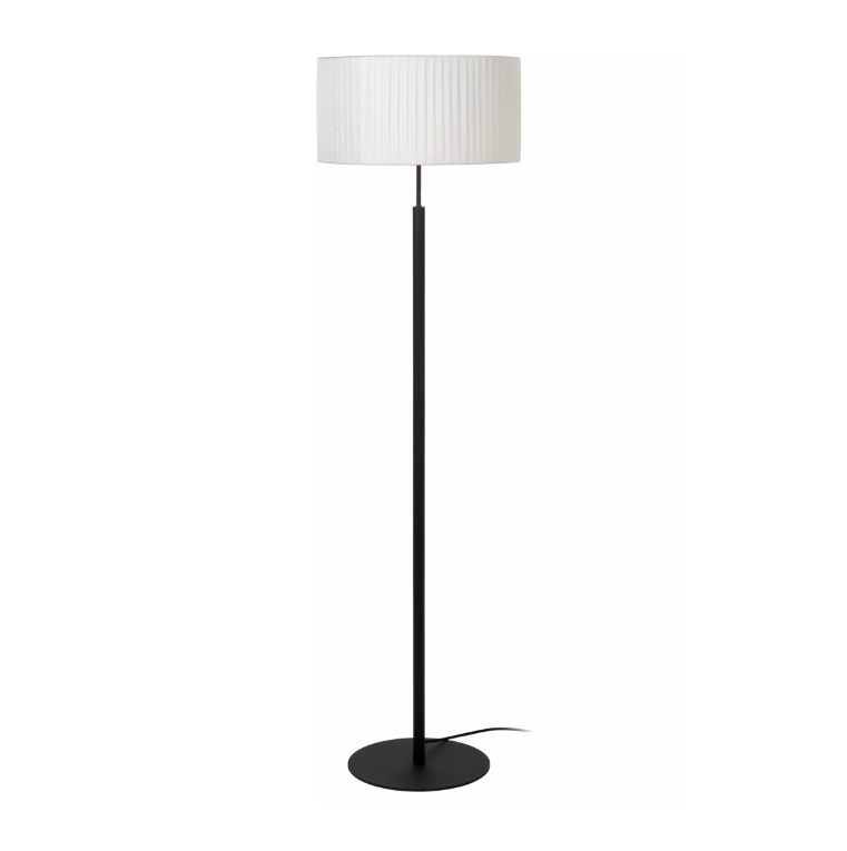 Lampa stojąca Fold w kolorze białym z plisowanym kloszem