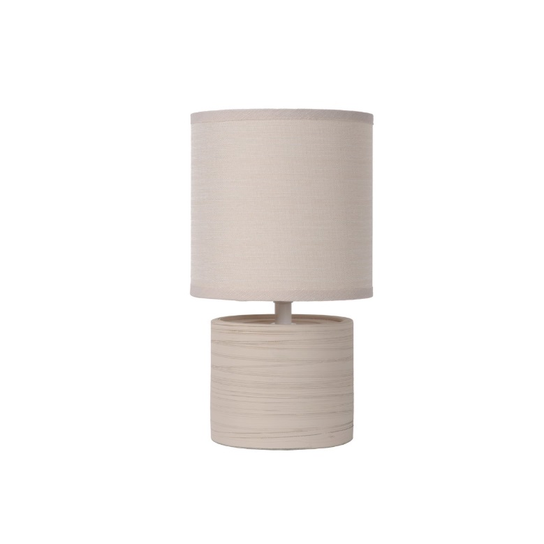 Kremowa lampka nocna Greasby o wysokości 26 cm – mały rozmiar