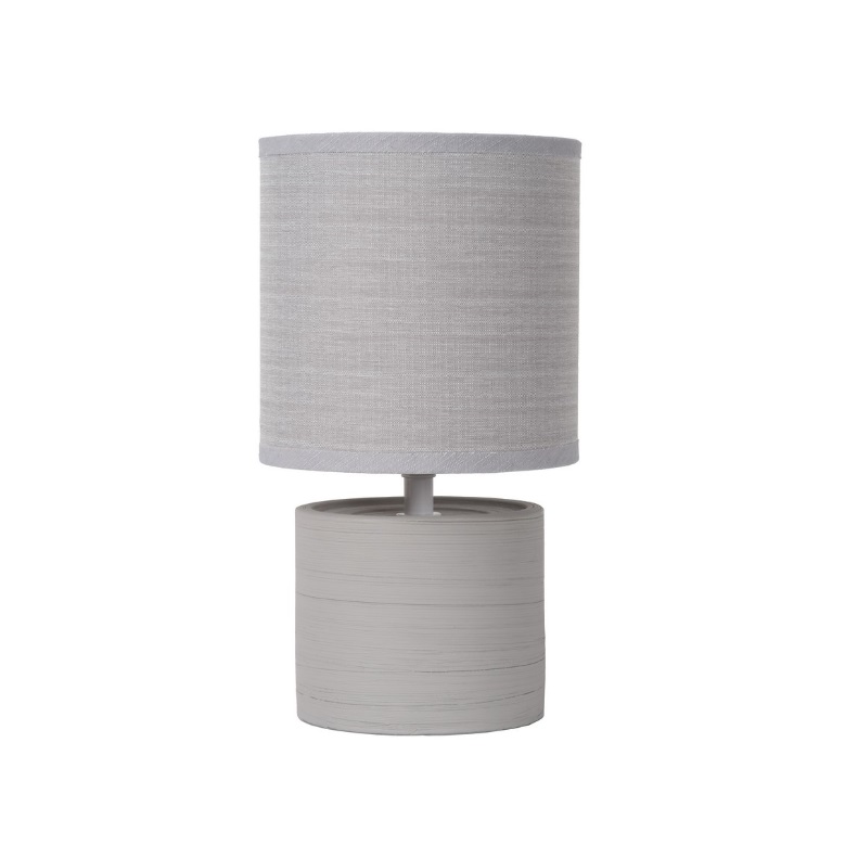 Szara lampka nocna Greasby o wysokości 26 cm – kompaktowy rozmiar