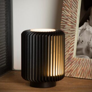 Czarna mini lampka nocna Turbin z aluminium