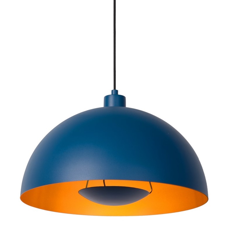 Lampa wisząca Siemon w kolorze niebieskim do jadalni