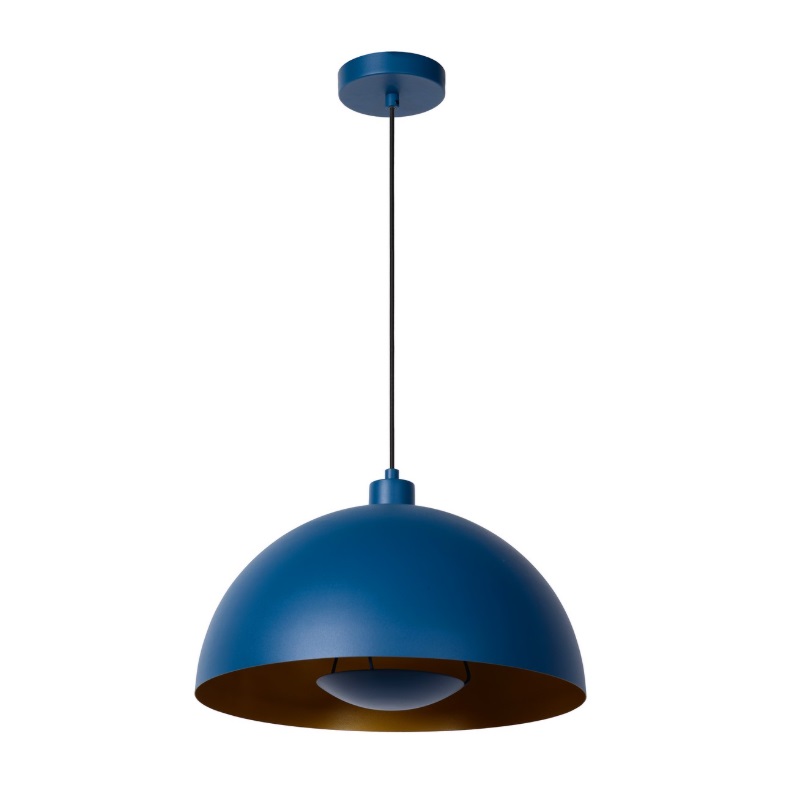 Lampa wisząca Siemon w kolorze niebieskim do jadalni