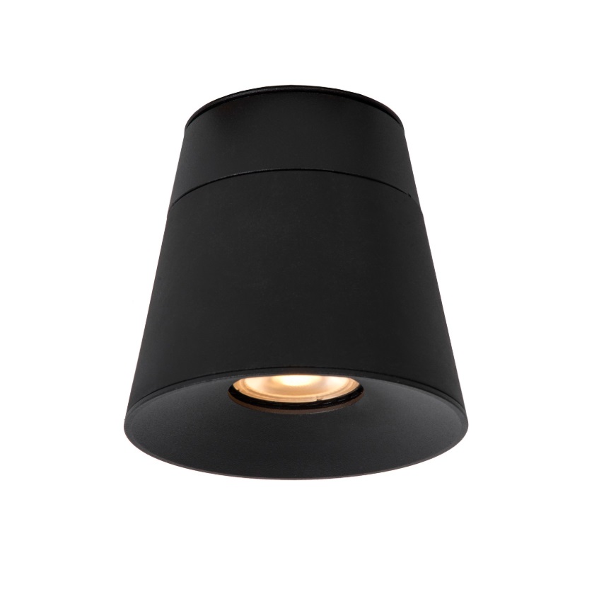 Czarny sufitowy reflektor Trigono w nowoczesnym stylu z regulacją kąta światła