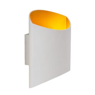 Biały kinkiet Diletta o nowoczesnym designie do korytarza, świeci w górę i w dół