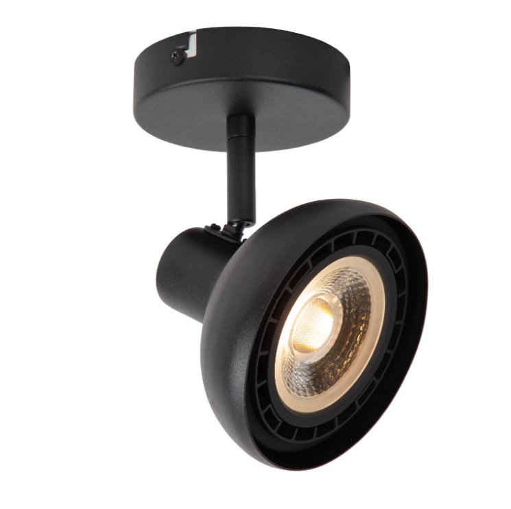 Czarny reflektor sufitowy Sensas w nowoczesnym stylu