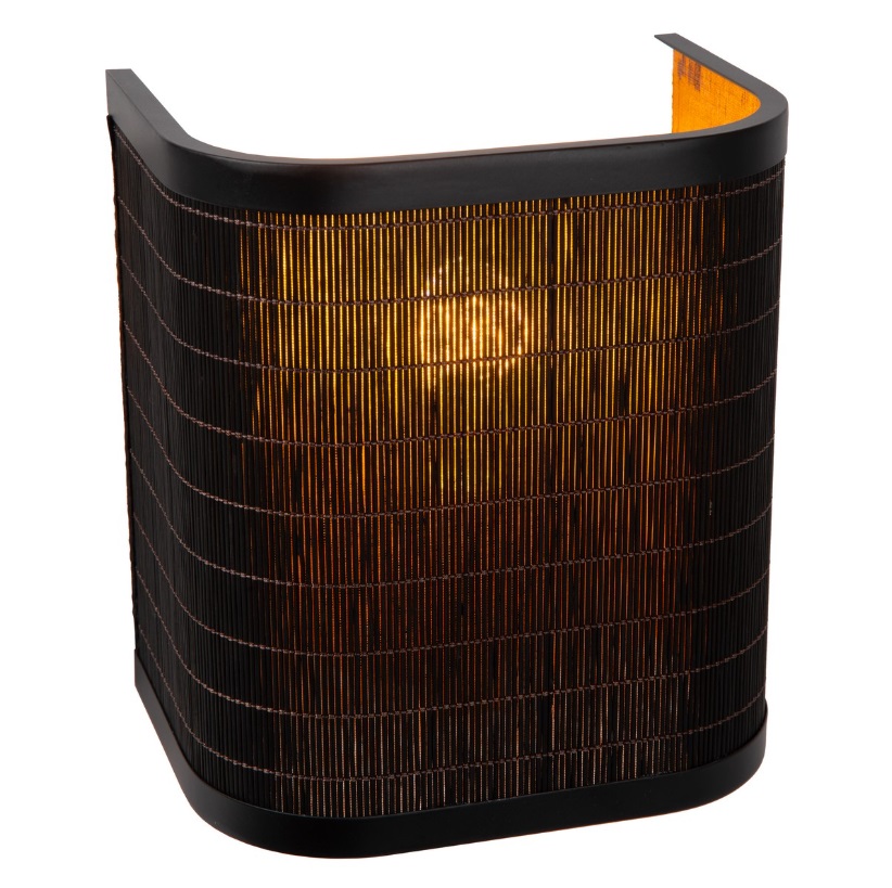 Kinkiet ścienny z czarnego bambusa Tagalog – matowy