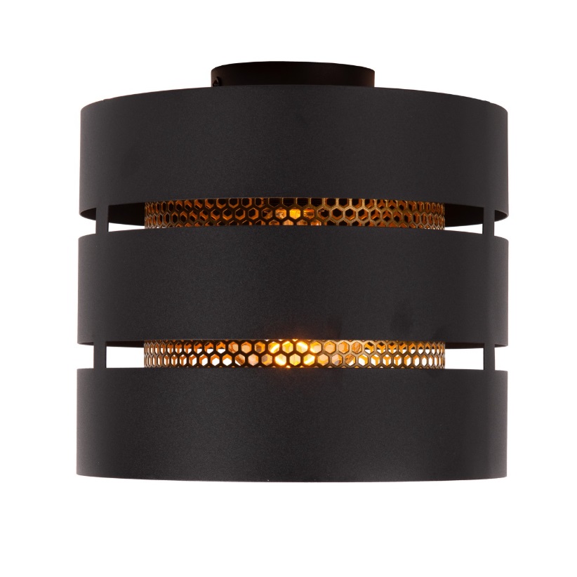 Plafon Rosas w nowoczesnym czarno-złotym wykończeniu