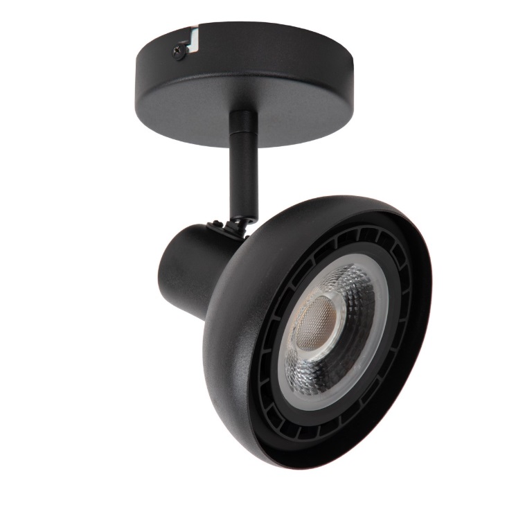 Czarny reflektor sufitowy Sensas w nowoczesnym stylu