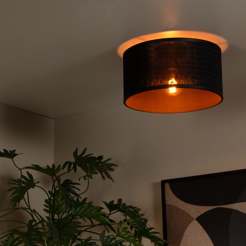 Nowoczesny plafon Tagalog 40 z matowego czarnego bambusa