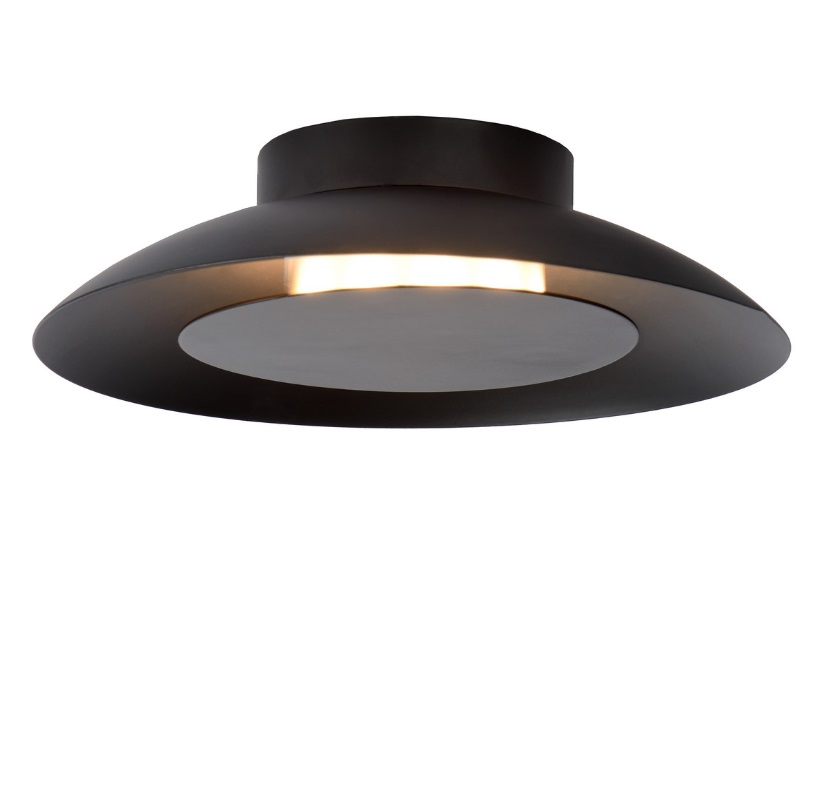 Ozdobna lampa sufitowa LED Foskal 22 w kolorze czarnym z płaskim designem