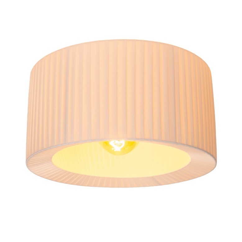 Plafon sufitowy Fold z białym plisowanym abażurem