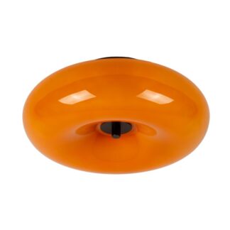 Szklany plafon Sentino w kolorze pomarańczowym, kształt torusa