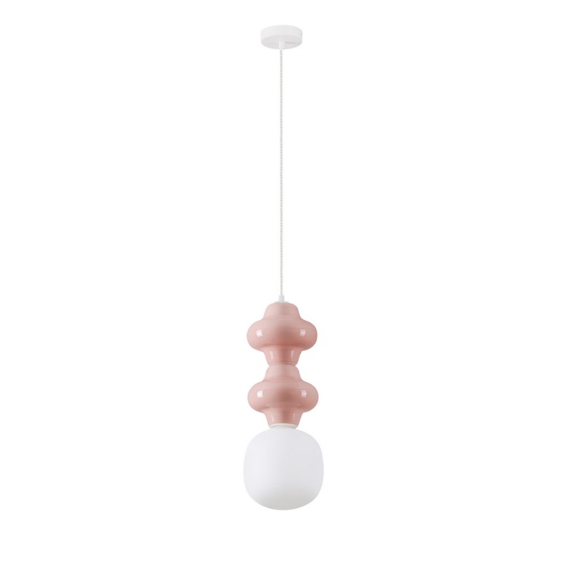 Lampa wisząca Colorella 2 w różowym, pastelowym odcieniu ceramiki