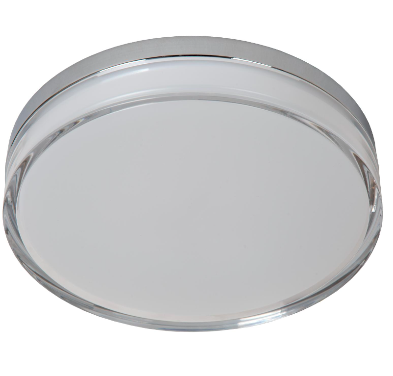 Lampa LED Plano 28 w kolorze srebrnym z przeźroczystym kloszem akrylowym do łazienki IP44