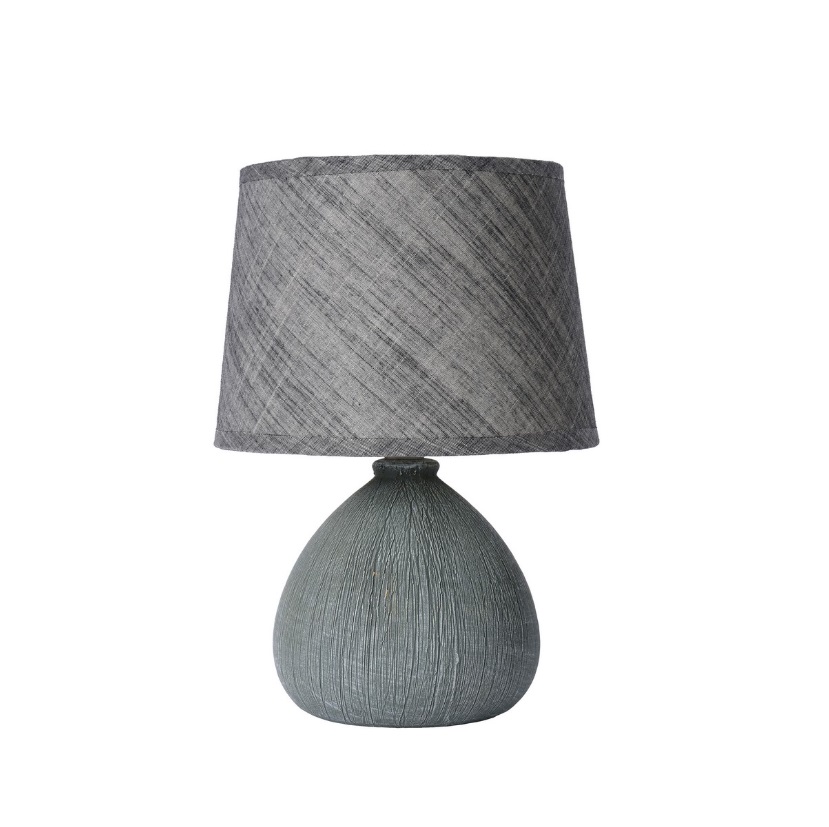 Ceramiczna lampa stołowa Ramzi w kolorze szarym do salonu