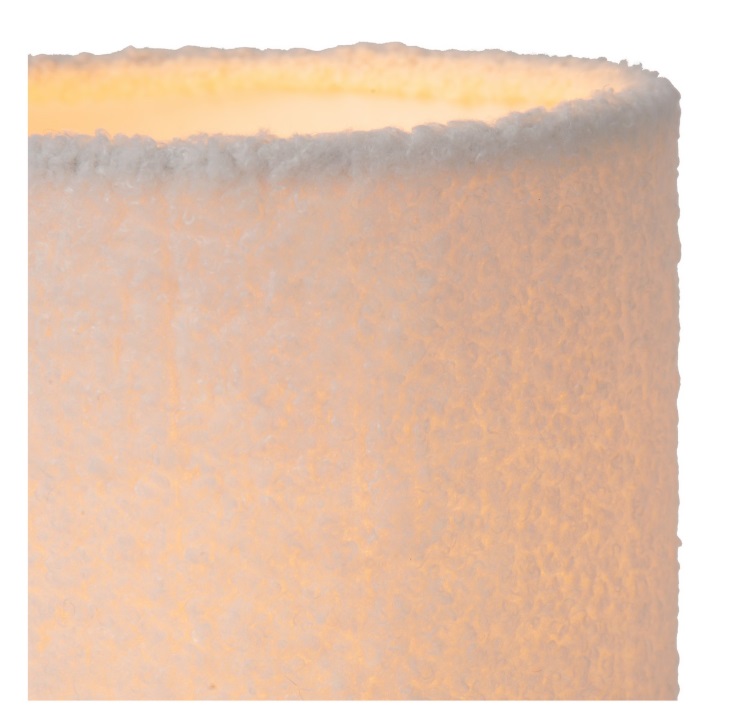 Lampka nocna z beżowej wełny Woolly do sypialni