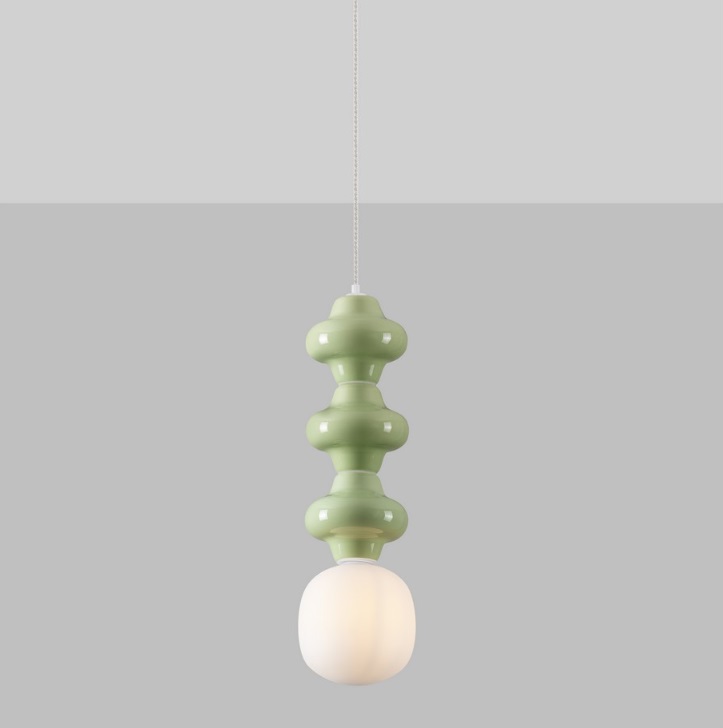 Wisząca lampa Colorella 3 w kolorze zielonym – ceramiczna, idealna nad stół