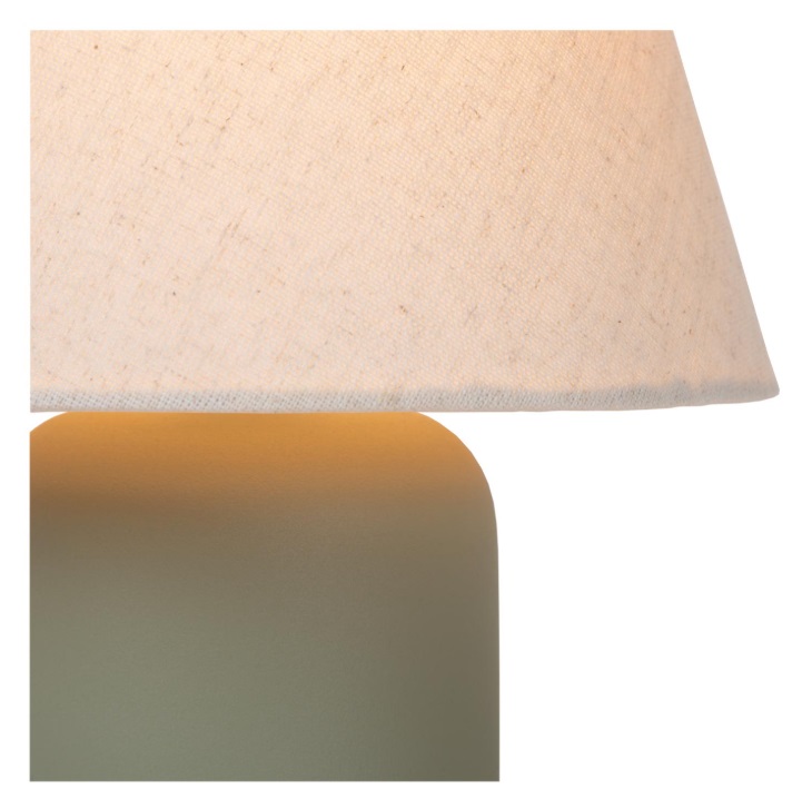 Lampka nocna Macia w kolorze oliwkowym z lnianym kloszem