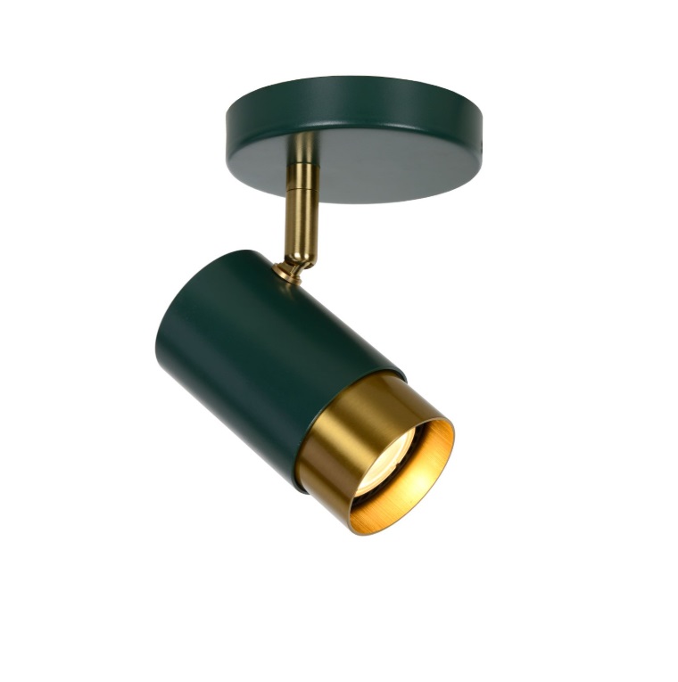 Ruchomy reflektor Floris w kolorze zielono-złotym do montażu sufitowego