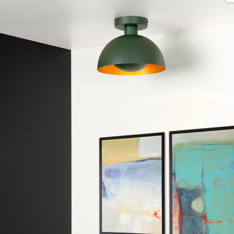 Nowoczesny zielony plafon sufitowy Siemon do przedpokoju