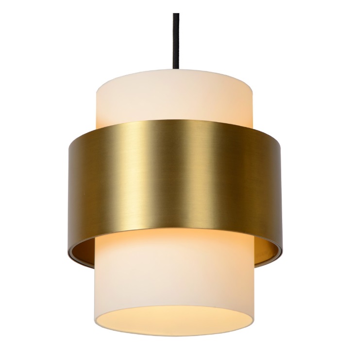 Lampa sufitowa Firmin 3 w złotym kolorze z białymi kloszami – idealna nad wyspę kuchenną