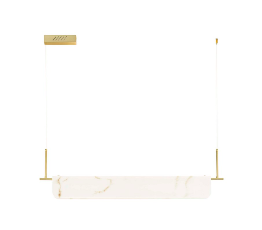 Lampa wisząca Lunalith w złotym wykończeniu z marmurowym szkłem