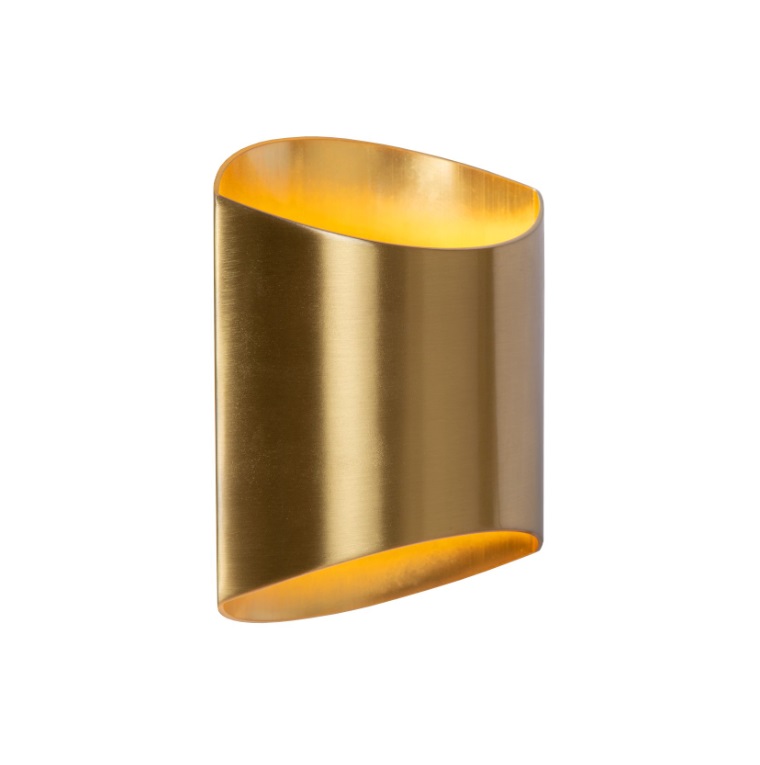 Kinkiet Diletta w kolorze złotym, świecący w górę i w dół do salonu