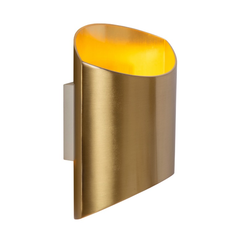 Kinkiet Diletta w kolorze złotym, świecący w górę i w dół do salonu